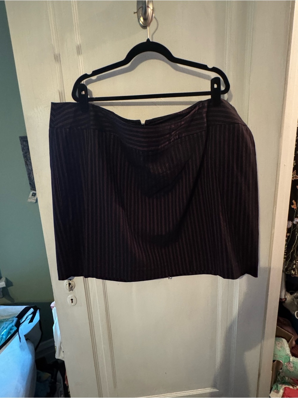 Lane Bryant Black Pinstripe Midi Skirt